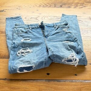 AE Outfitters Ne(x)t Level Stretch Light Blue curvy hi-rise Jeggings - Size 8